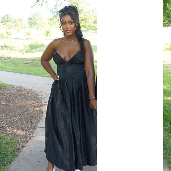 Bridgette Satin Maxi Dress - Black - Picture 7 of 7